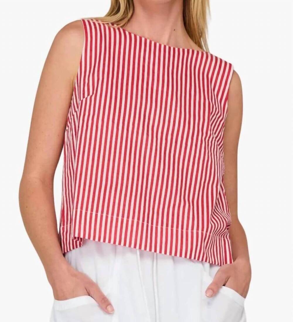 NEW BOOM SHANKAR hara sleeveless top in red stripe